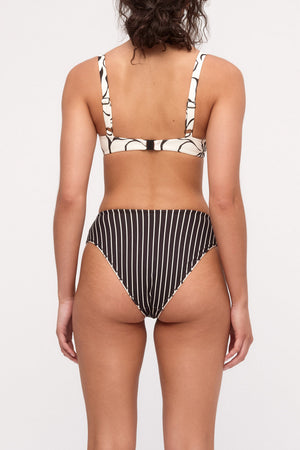 Reversible Waisted Full Brief - Cream Flower