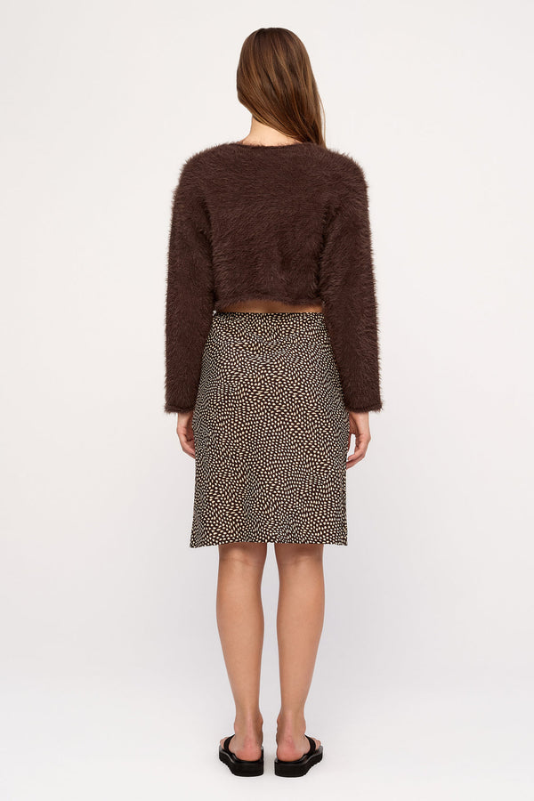 Chocolate Fluffy Knit Cardigan