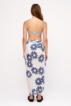 Ramie Sarong - Blue Flower