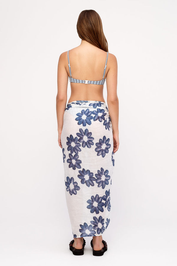 Ramie Sarong - Blue Flower
