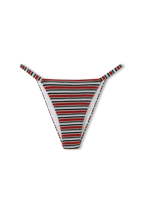 Towelling String Brief - Bold Stripe