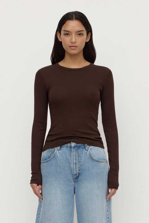 Zali Long Sleeve Tee - Ganache