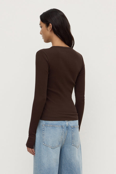 Zali Long Sleeve Tee - Ganache