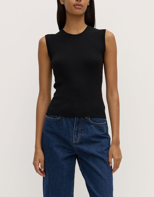 Amira Knit Tank- Black