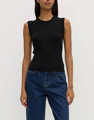 Amira Knit Tank- Black