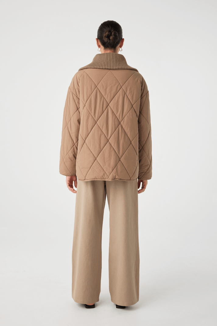Reece Quilted Jacket - Taupe