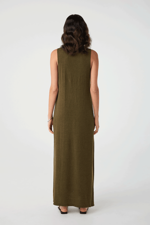 Poppy Reversible Maxi Dress - Olive