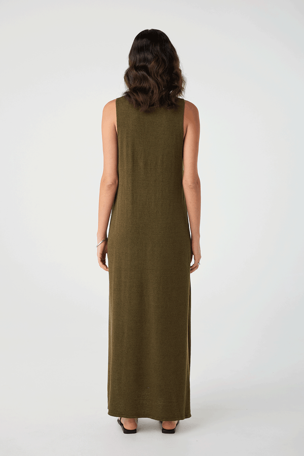 Poppy Reversible Maxi Dress - Olive