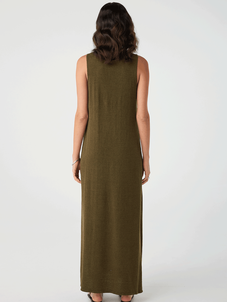 Poppy Reversible Maxi Dress - Olive