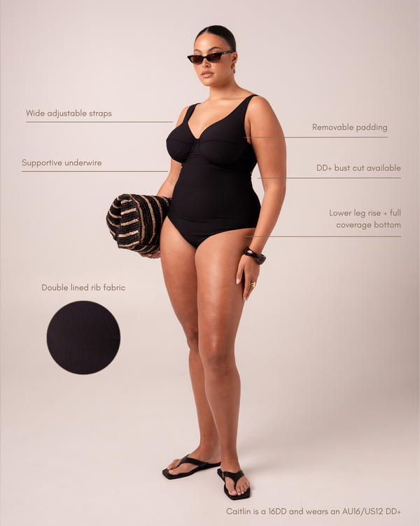 Original Underwire One Piece - Black Rib