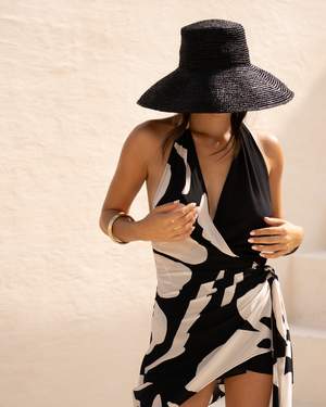 Raffia Bucket Hat -  Noir
