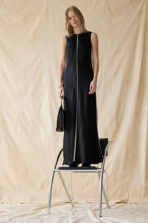 CRUSH CONTRAST BIND MAXI TANK DRESS