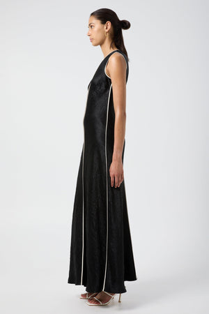 CRUSH CONTRAST BIND MAXI TANK DRESS