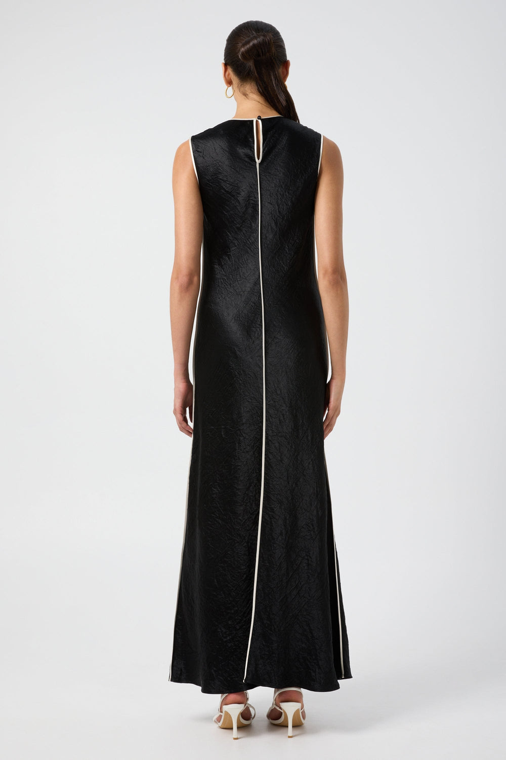 CRUSH CONTRAST BIND MAXI TANK DRESS