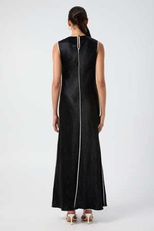 CRUSH CONTRAST BIND MAXI TANK DRESS