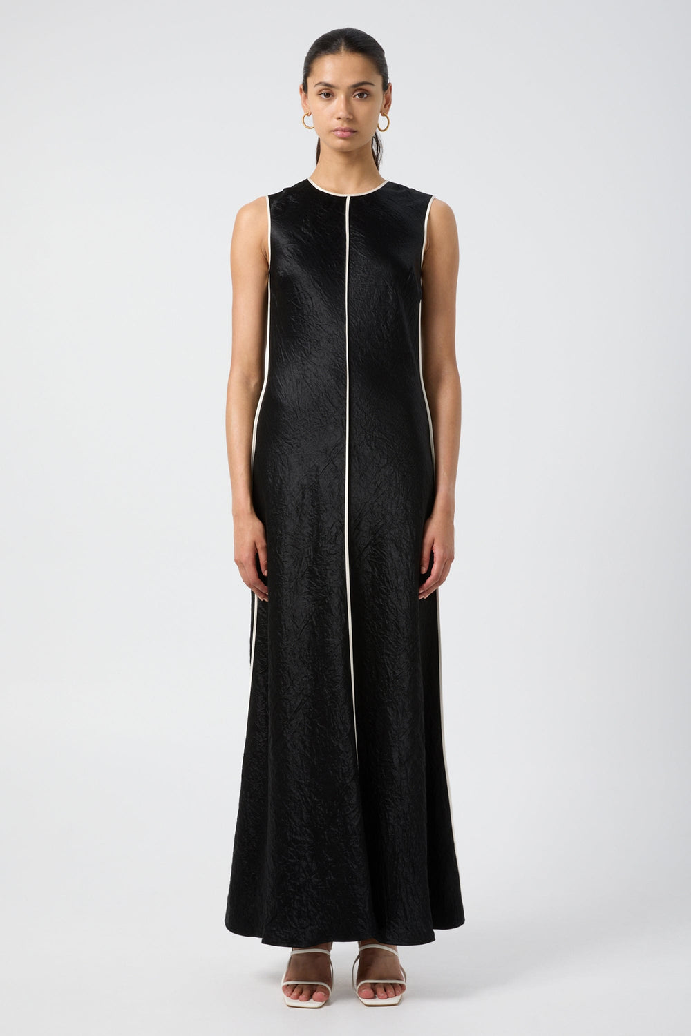 CRUSH CONTRAST BIND MAXI TANK DRESS