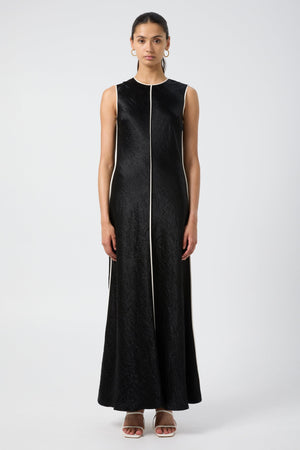 CRUSH CONTRAST BIND MAXI TANK DRESS