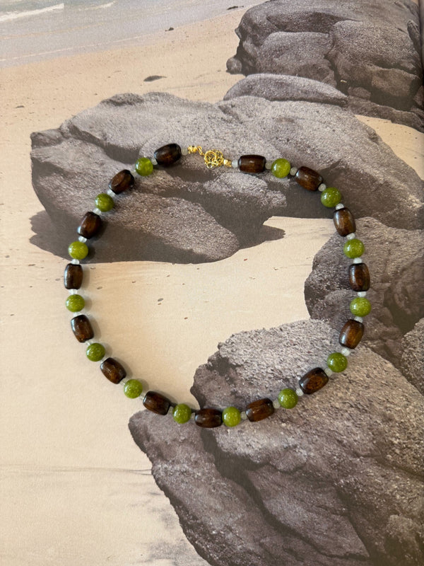 Beaded Necklace - Wood