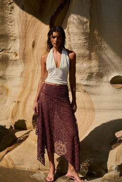 FRENCHIE MIDI SKIRT - CHOCOLAT