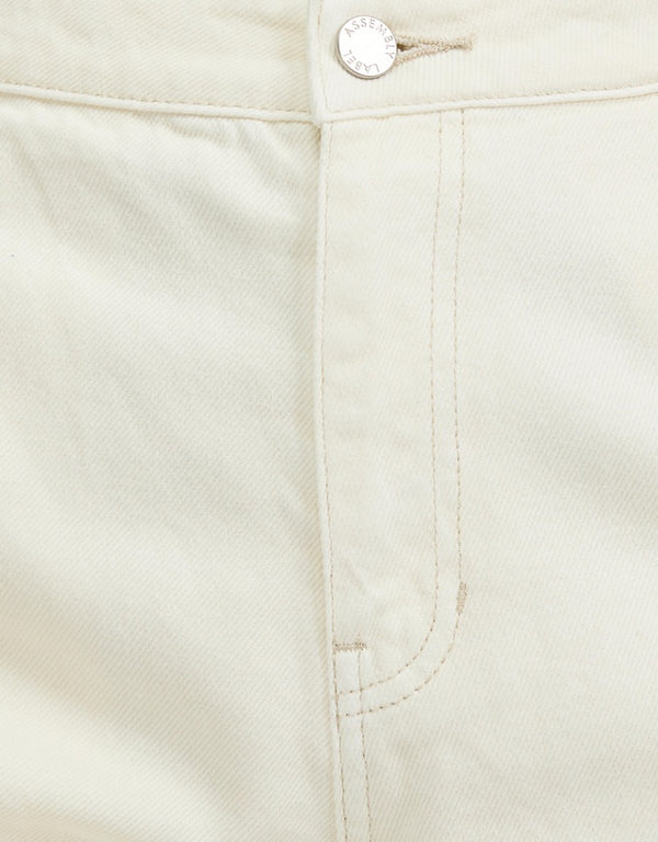 Longline Denim Short - Ecru