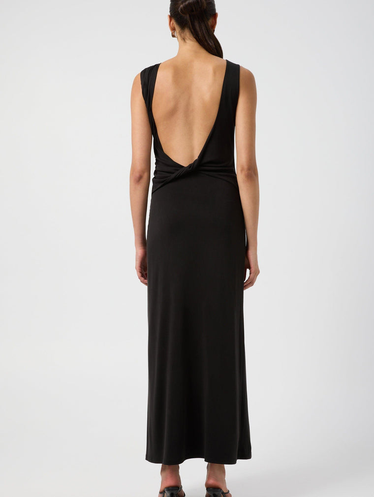 Interweave Backless Maxi Dress - Black