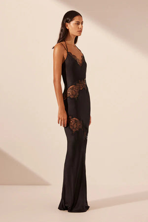 Jamila Lace Panelled Maxi Dress
