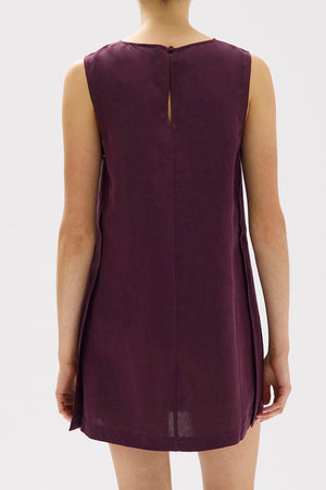 Bridget Linen Silk Mini Dress Fig