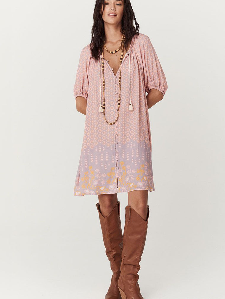 Sweet Nothings Button Through Tunic Dress - Sugar Plum