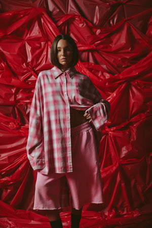 Be A Kind Human Oversized Shirt - Pink