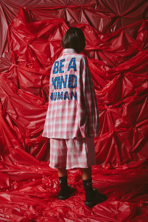 Be A Kind Human Oversized Shirt - Pink
