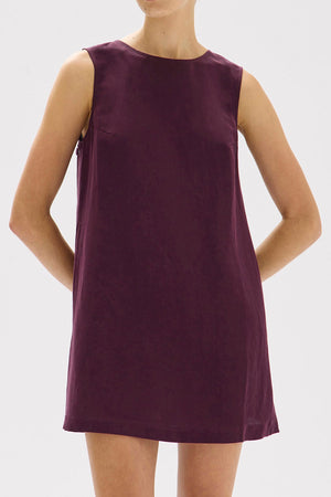 Bridget Linen Silk Mini Dress Fig