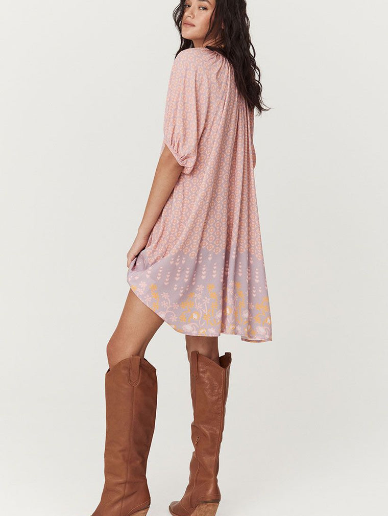 Sweet Nothings Button Through Tunic Dress - Sugar Plum