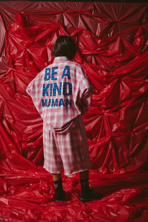 Be A Kind Human Oversized Shirt - Pink