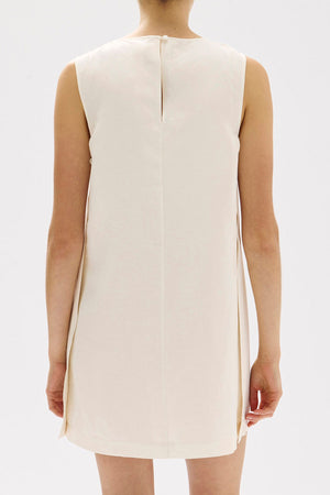 Bridget Linen Silk Mini Dress Cream