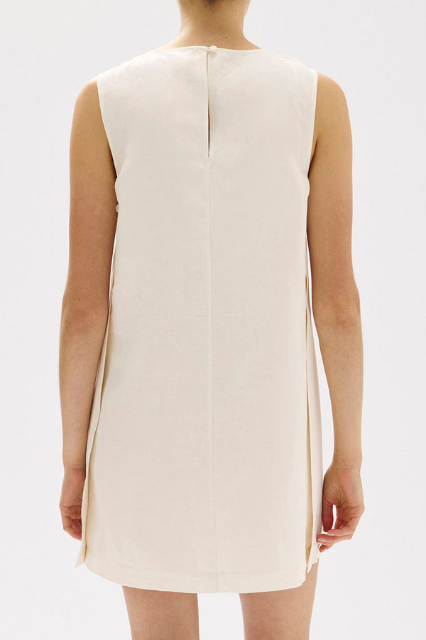 Bridget Linen Silk Mini Dress Cream