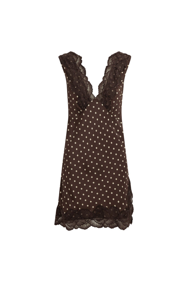 Annie Silk Mini Dress - Cacao Spot