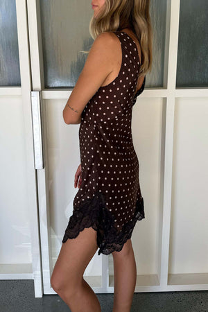 Annie Silk Mini Dress - Cacao Spot