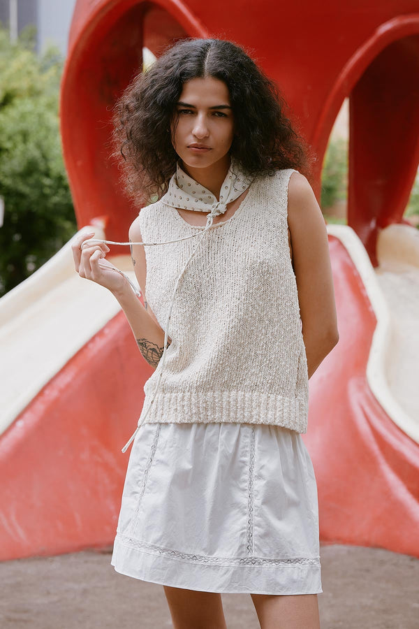 Catalina Knit Tank - Creme
