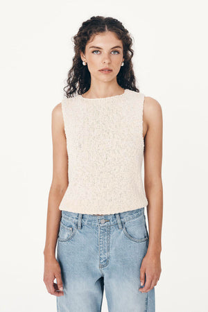 Catalina Knit Tank - Creme