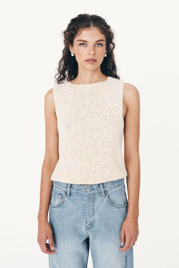 Catalina Knit Tank - Creme