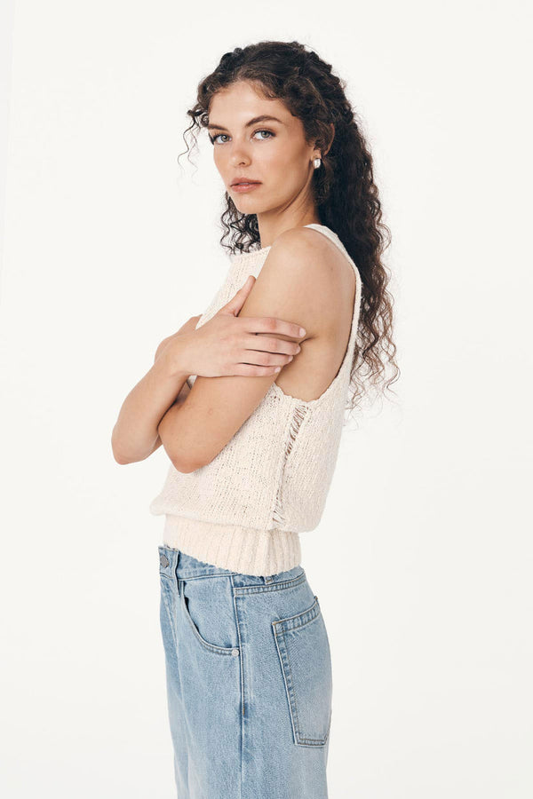 Catalina Knit Tank - Creme