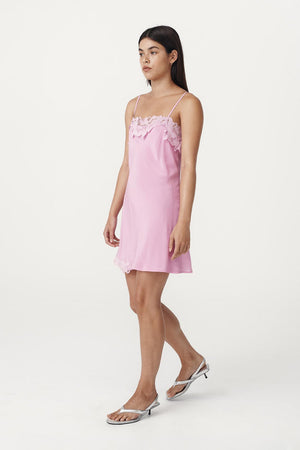 Claudia Silk Mini Dress - Orchid Pink