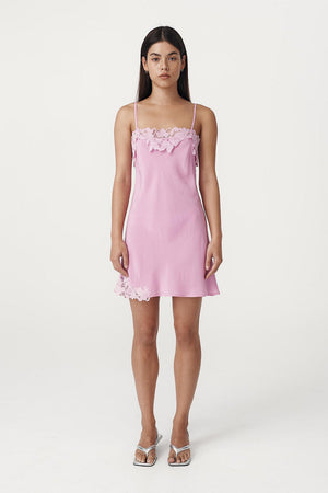 Claudia Silk Mini Dress - Orchid Pink