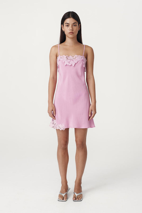 Claudia Silk Mini Dress - Orchid Pink
