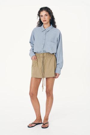 Jessica Cargo Mini Skirt - Washed Khaki