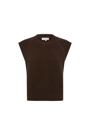Quinn Merino Knit Vest - Cacao