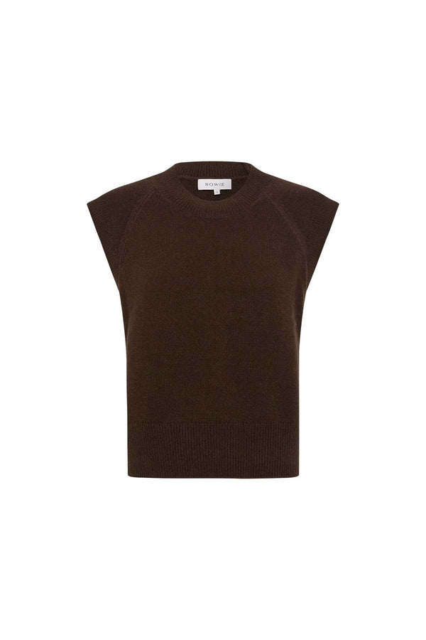 Quinn Merino Knit Vest - Cacao