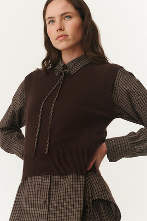 Quinn Merino Knit Vest - Cacao