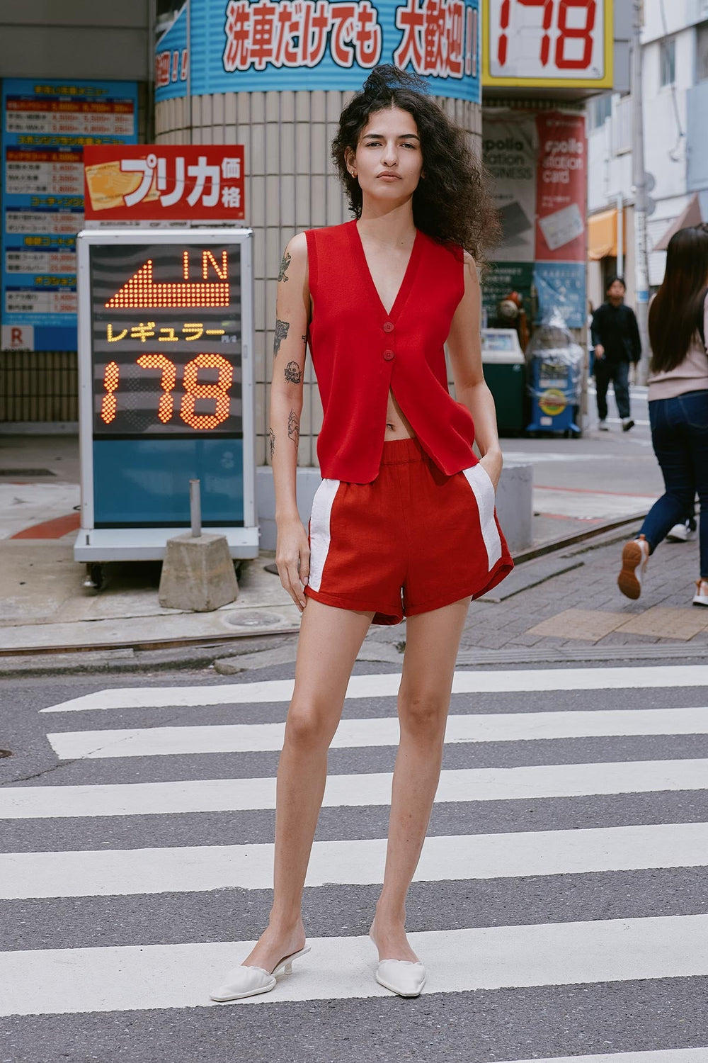 Simone Linen Shorts - Siren Red