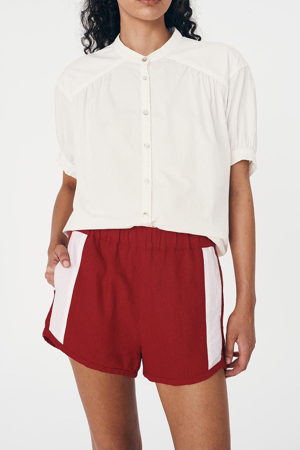 Simone Linen Shorts - Siren Red